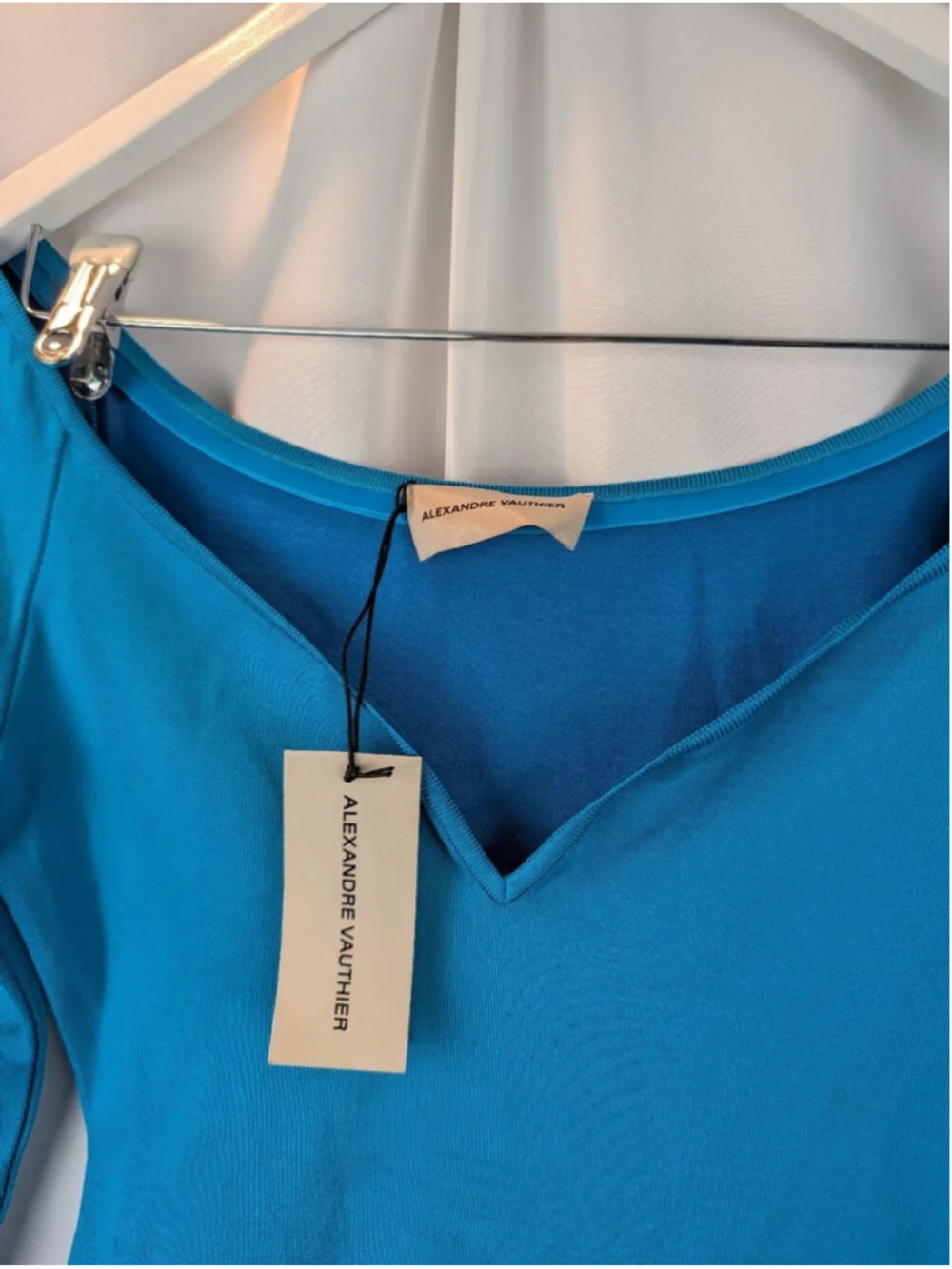 Alexandre Vauthier Off-Shoulder Turquoise Bodycon Dress Size 6(38) BNWT